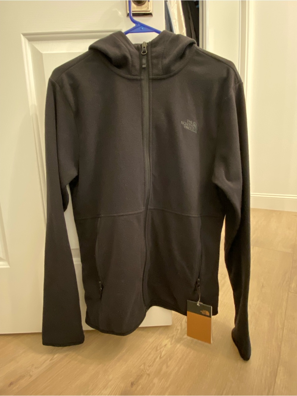 The North Face Men's Black TKA Glacier Full Zip Lightweight Hooded Fleece Jacket